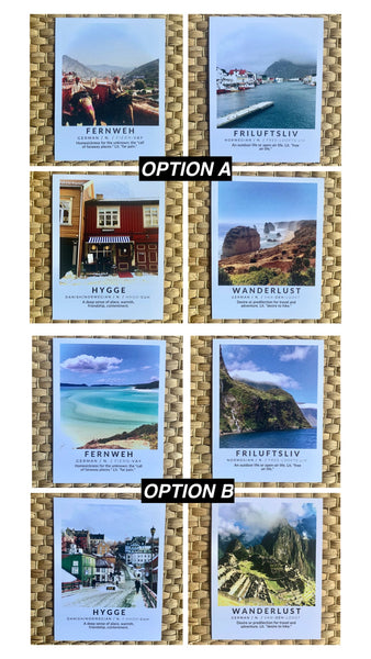 WORDS FROM AROUND THE WORLD: Set of 4 Postcards